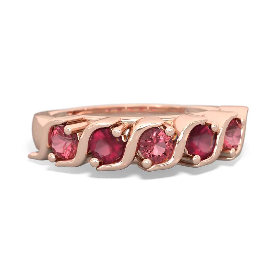 Pink Tourmaline Anniversary Band 14K Rose Gold ring R2089