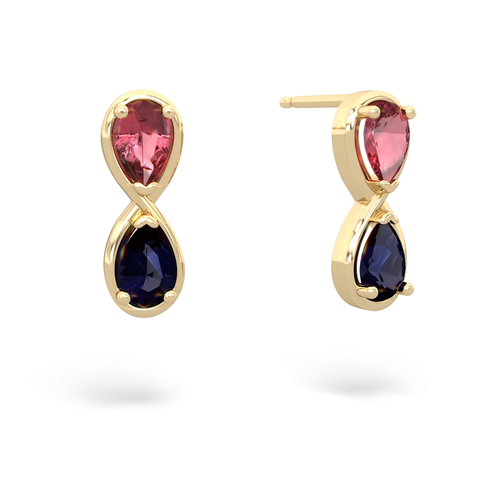 Pink Tourmaline Infinity 14K Yellow Gold earrings E5050