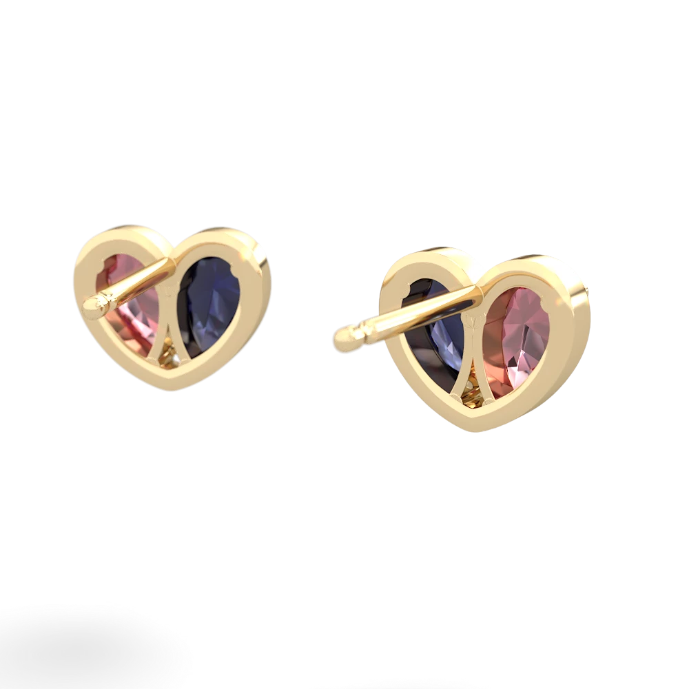 Pink Tourmaline 'Our Heart' 14K Yellow Gold earrings E5072