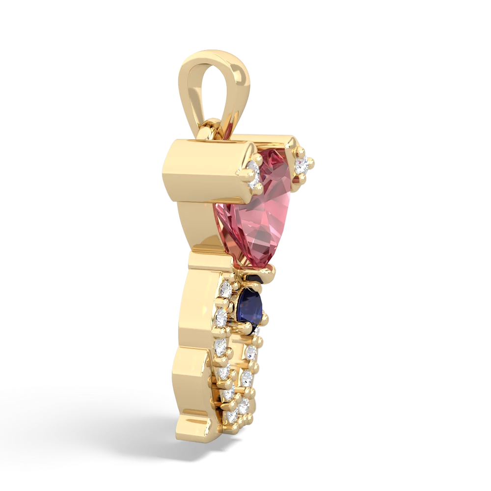 Pink Tourmaline Puppy Love 14K Yellow Gold pendant P5800