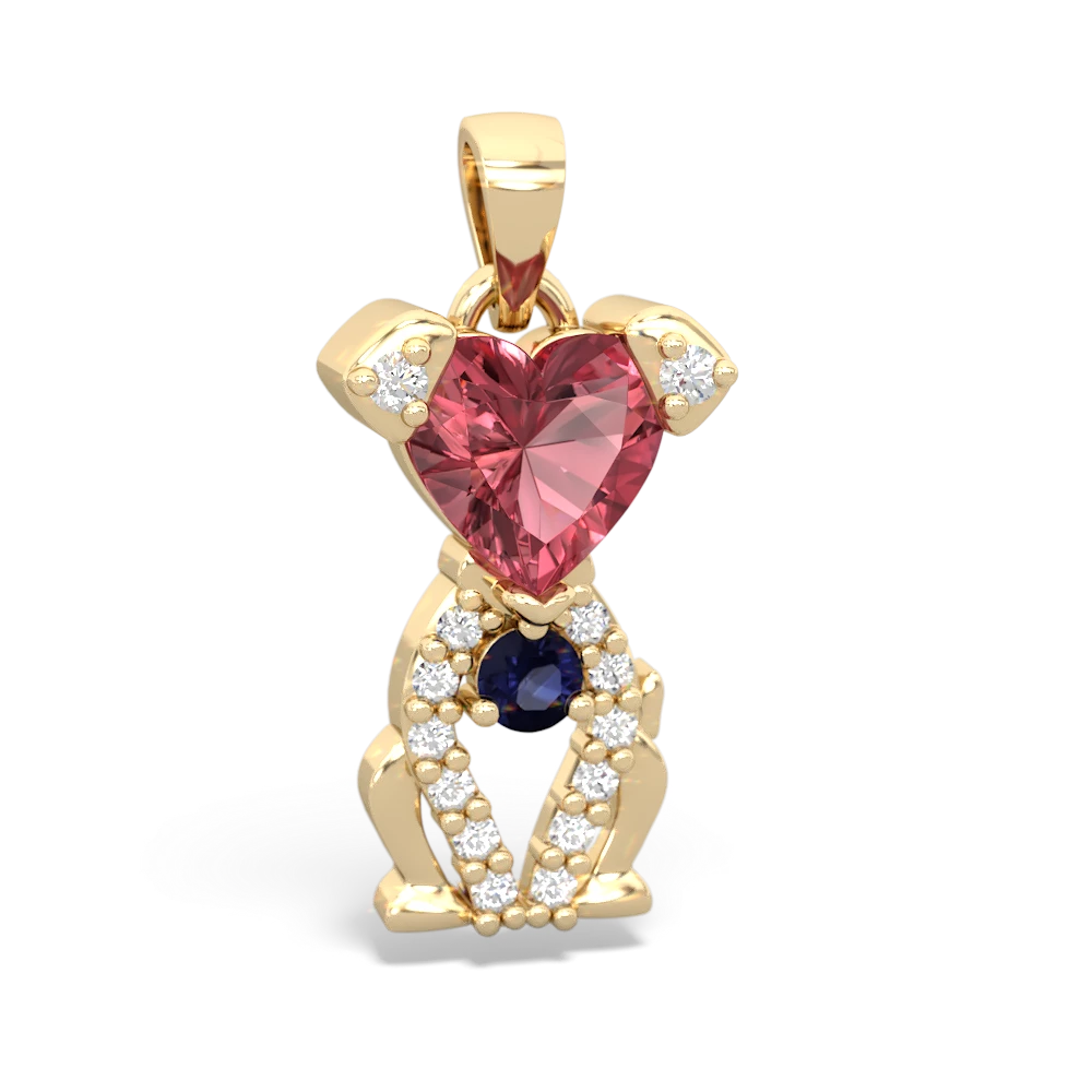 Pink Tourmaline Puppy Love 14K Yellow Gold pendant P5800