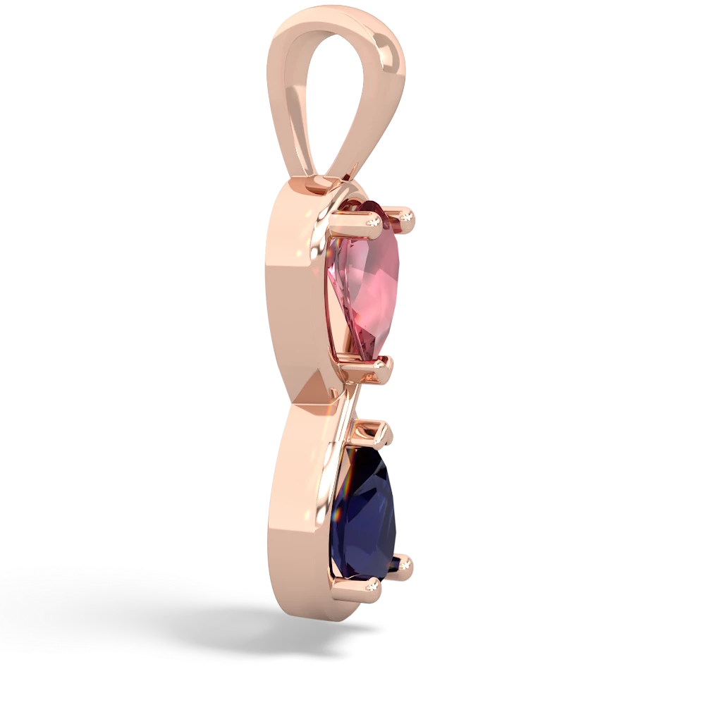 Pink Tourmaline Infinity 14K Rose Gold pendant P5050