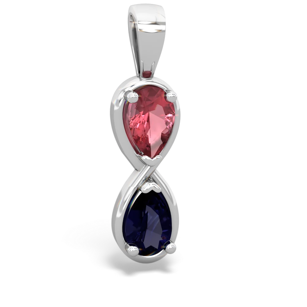 Pink Tourmaline Infinity 14K White Gold pendant P5050