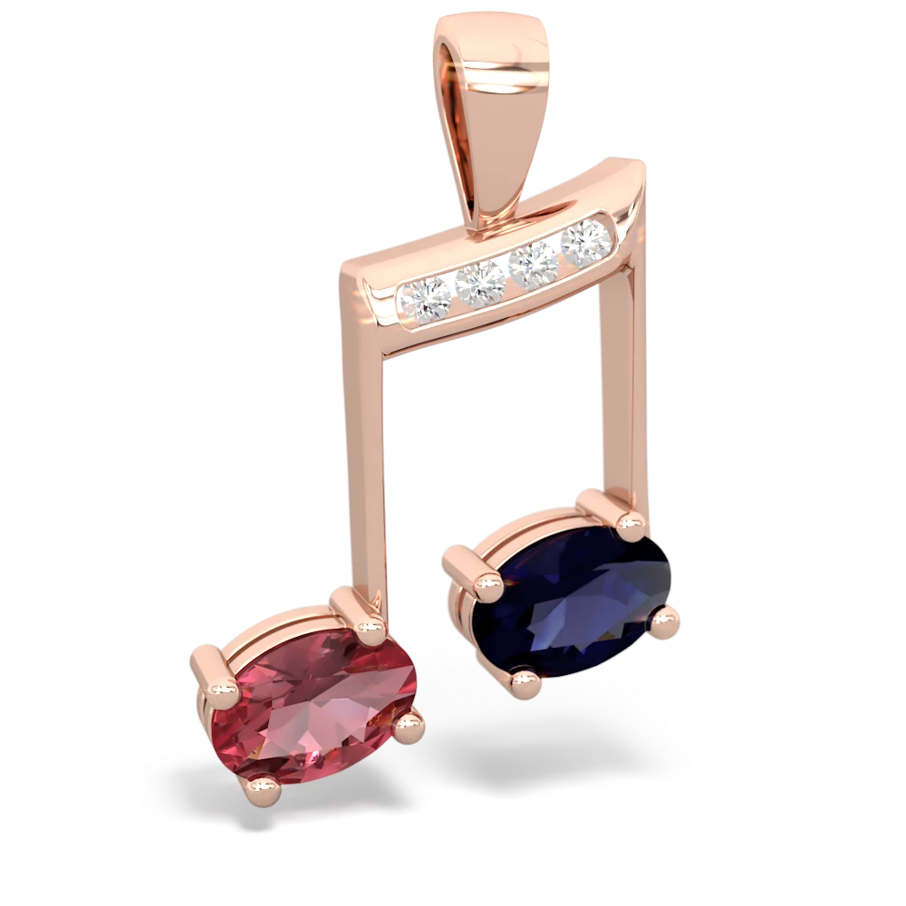 Pink Tourmaline Color Of Music 14K Rose Gold pendant P3334