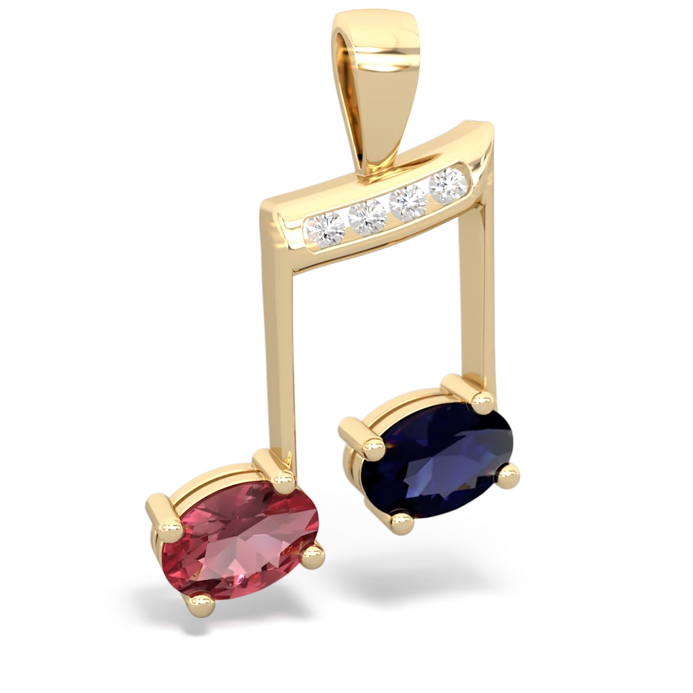 Pink Tourmaline Color Of Music 14K Yellow Gold pendant P3334