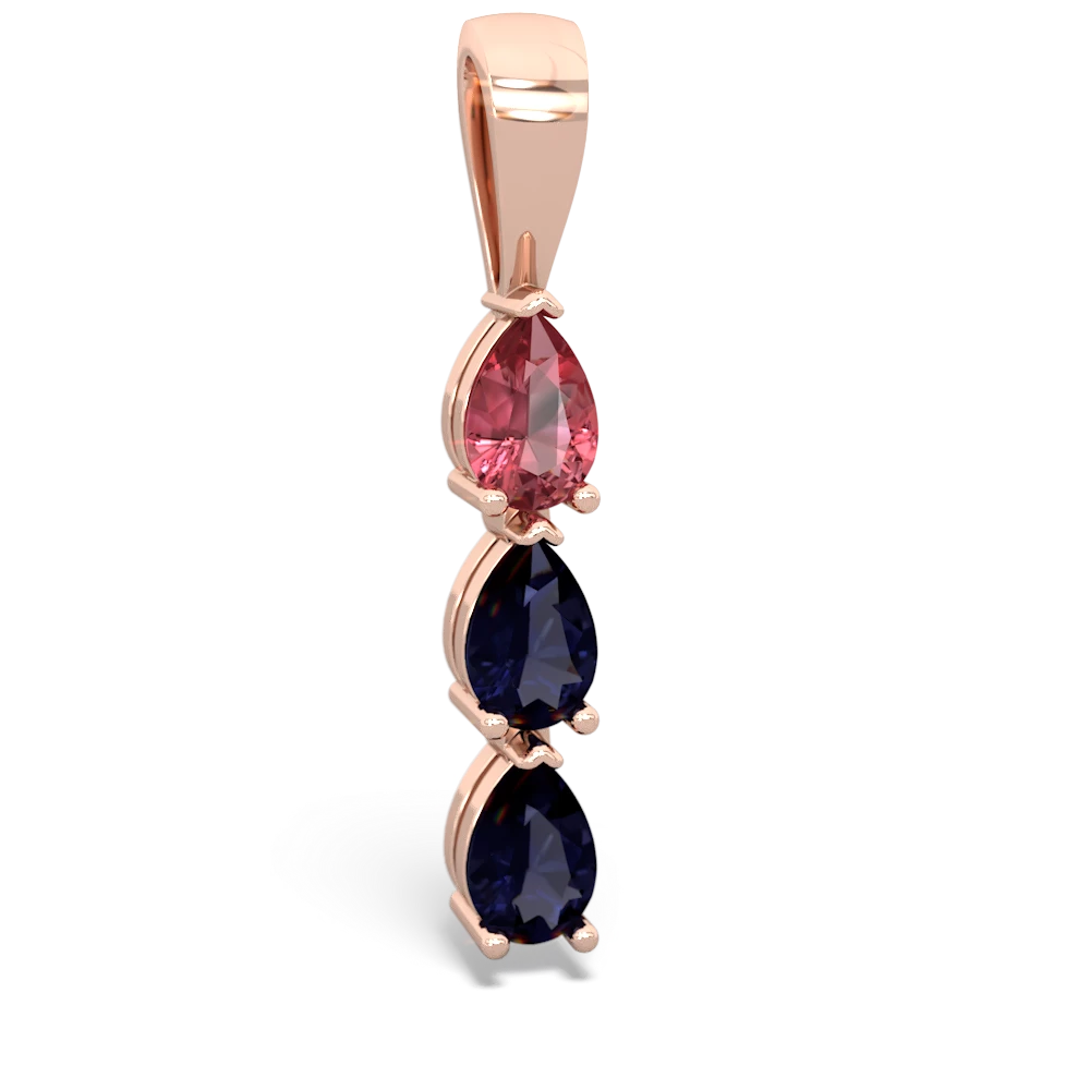 Pink Tourmaline Dew Drops 14K Rose Gold pendant P2251