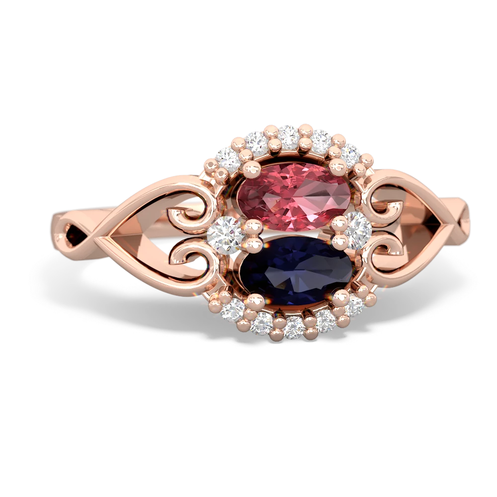 Pink Tourmaline Love Nest 14K Rose Gold ring R5860