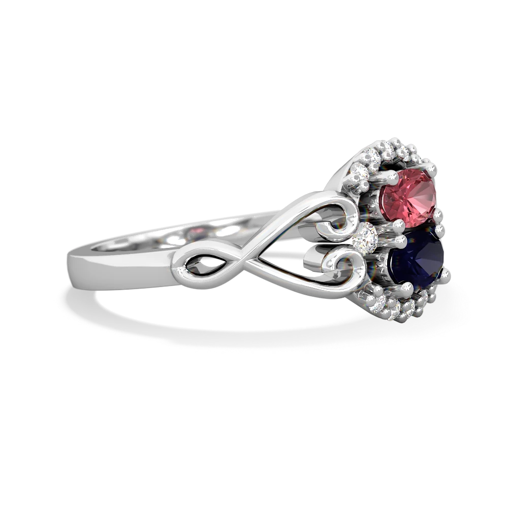 Pink Tourmaline Love Nest 14K White Gold ring R5860