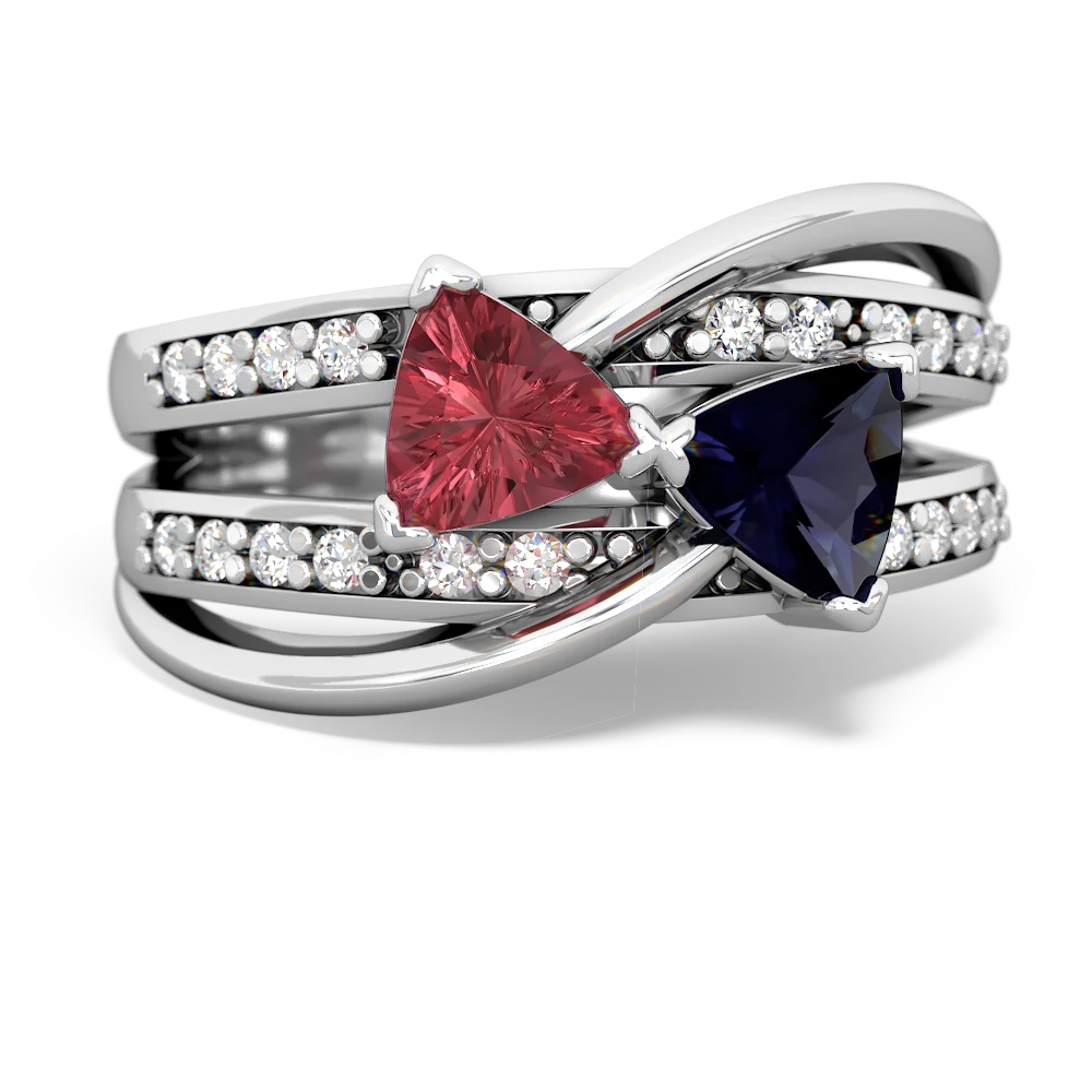 Pink Tourmaline Bowtie 14K White Gold ring R2360