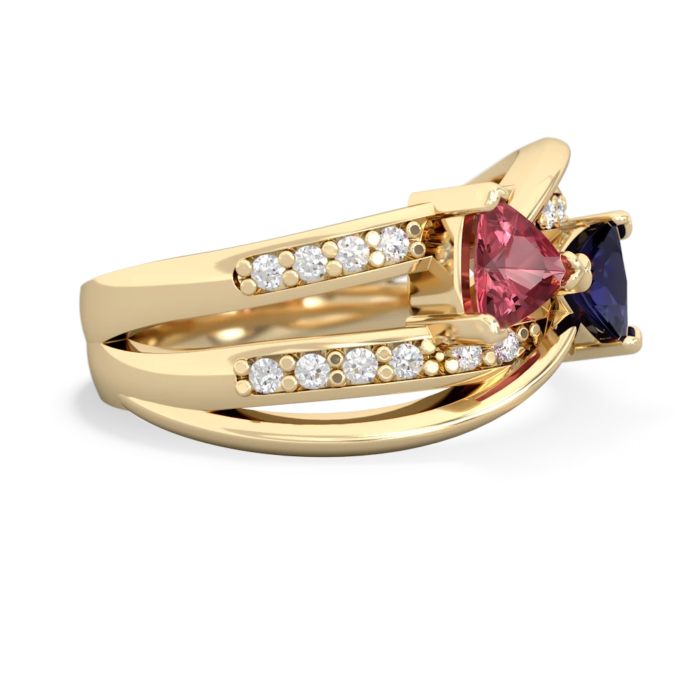 Pink Tourmaline Bowtie 14K Yellow Gold ring R2360