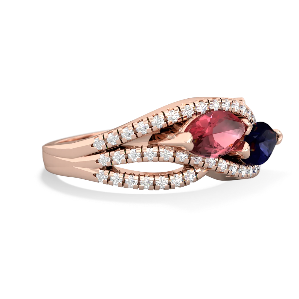 Pink Tourmaline Diamond Rivers 14K Rose Gold ring R3070