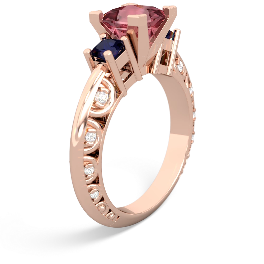 Pink Tourmaline Eternal Embrace Engagement 14K Rose Gold ring C2001