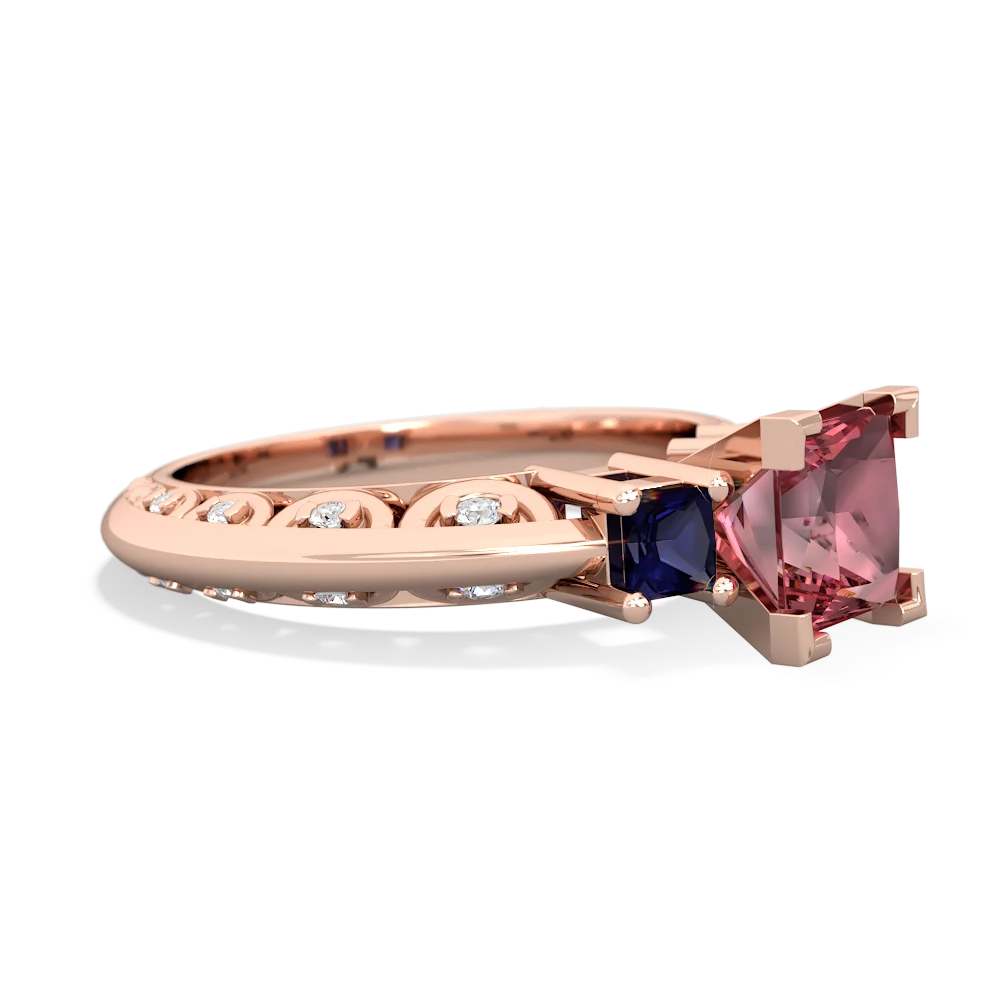 Pink Tourmaline Eternal Embrace Engagement 14K Rose Gold ring C2001