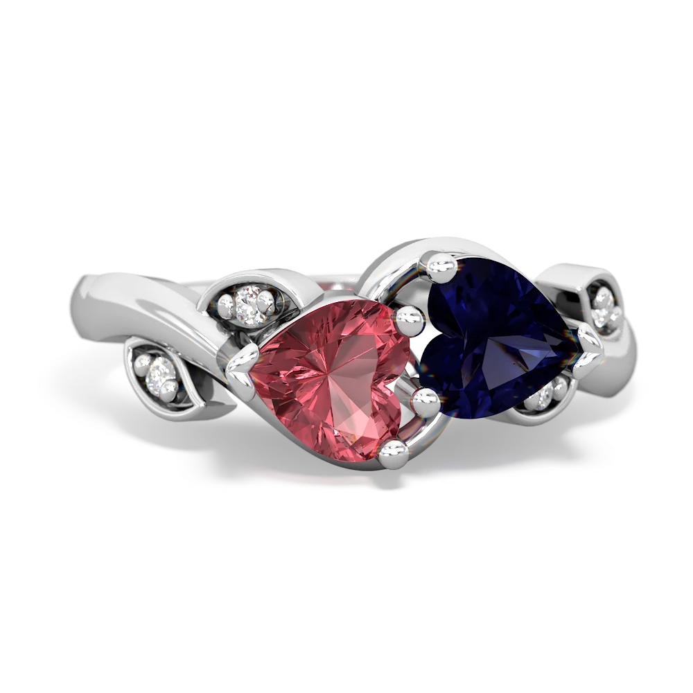 Pink Tourmaline Floral Elegance 14K White Gold ring R5790