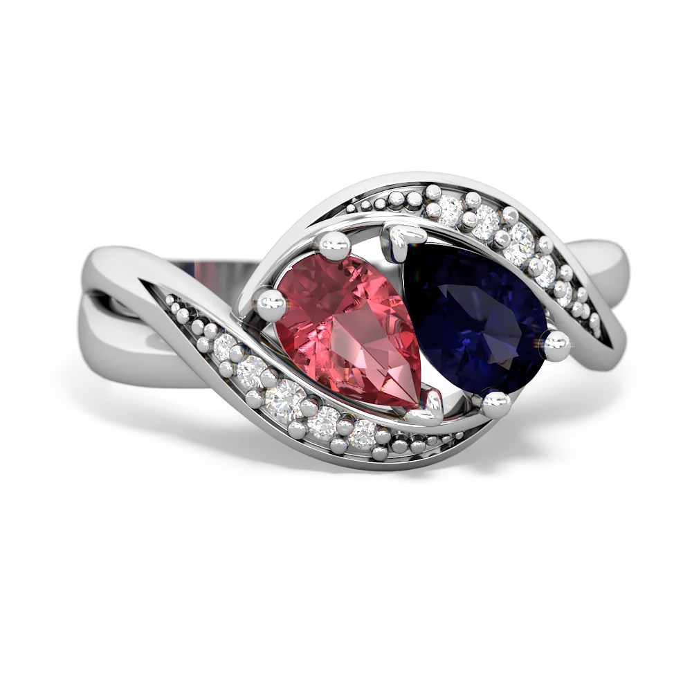 Pink Tourmaline Summer Winds 14K White Gold ring R5342