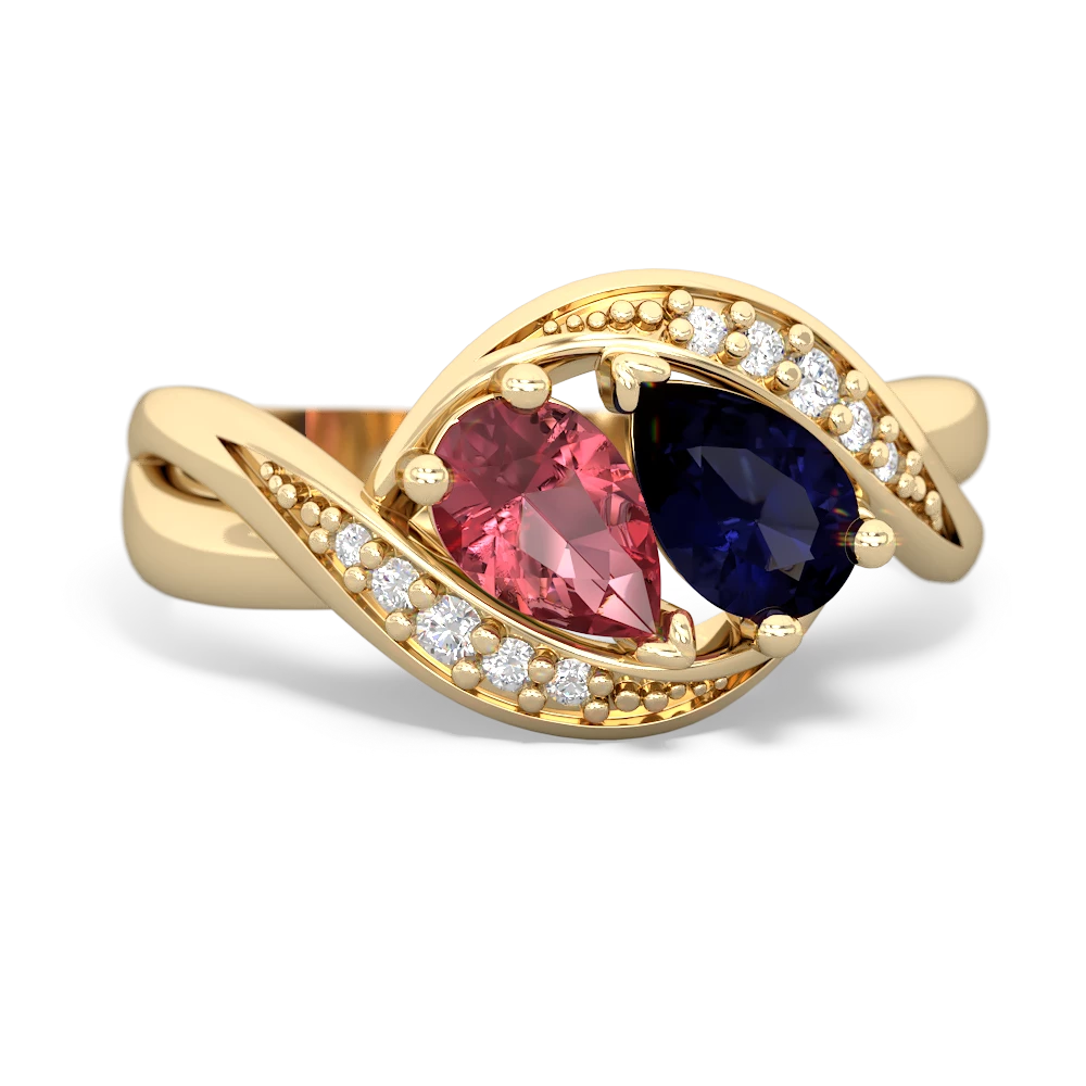 Pink Tourmaline Summer Winds 14K Yellow Gold ring R5342