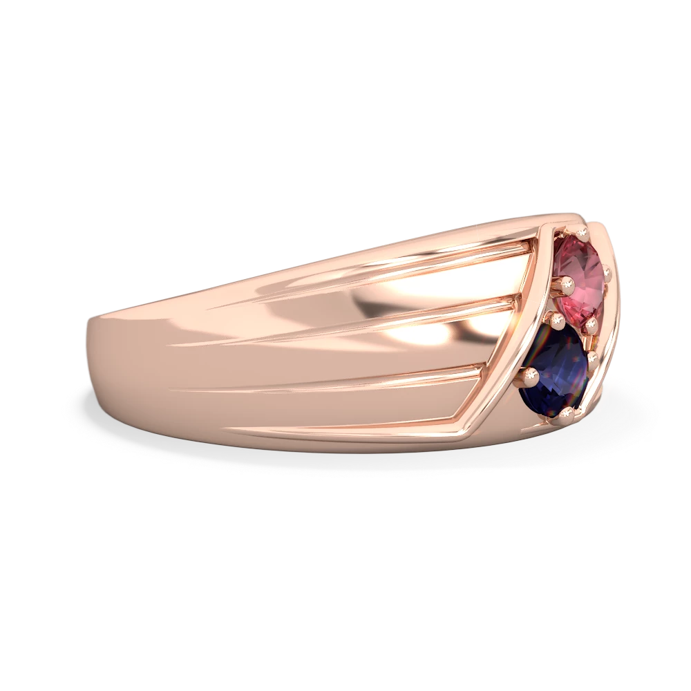 Pink Tourmaline Men's Streamline 14K Rose Gold ring R0460