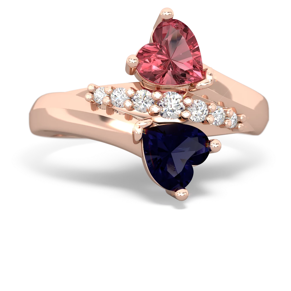 Pink Tourmaline Heart To Heart 14K Rose Gold ring R2064