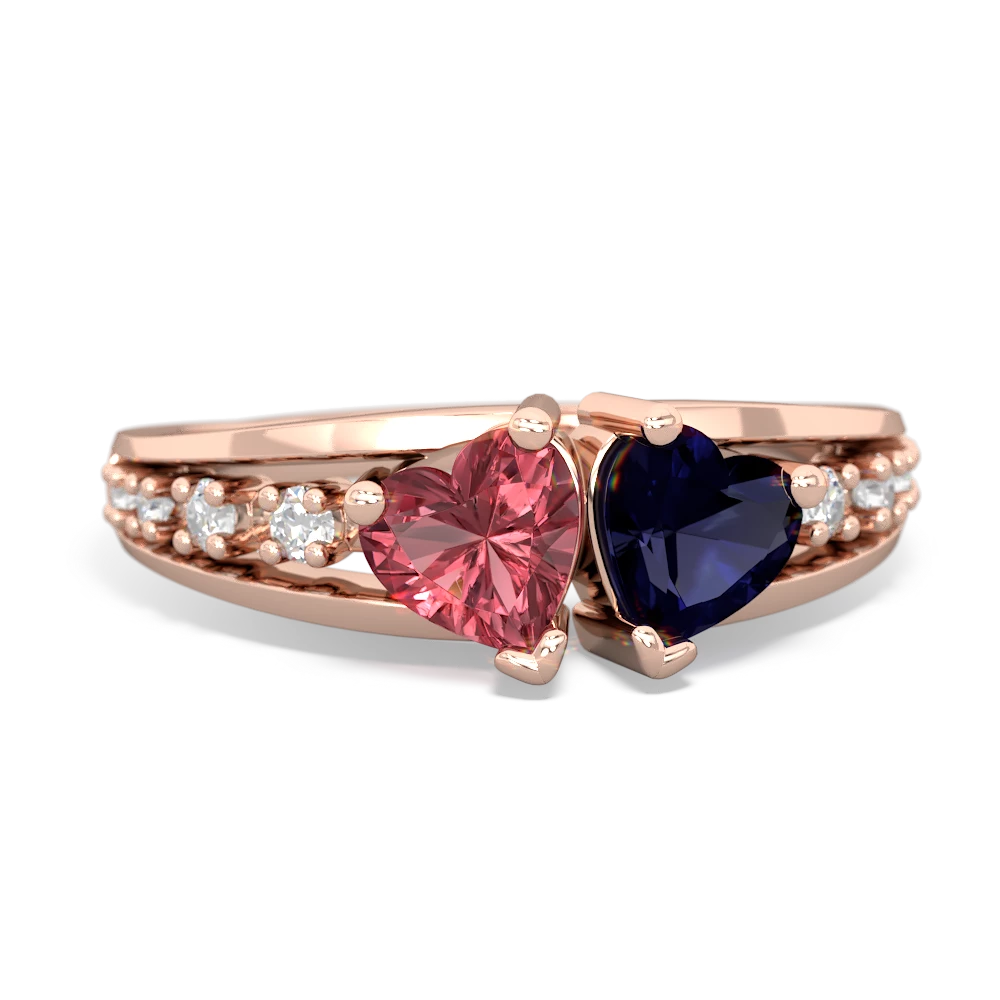 Pink Tourmaline Heart To Heart 14K Rose Gold ring R3342