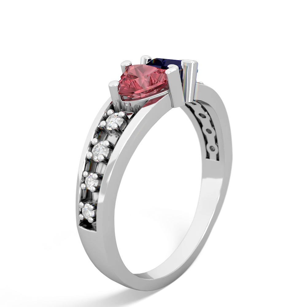 Pink Tourmaline Heart To Heart 14K White Gold ring R3342