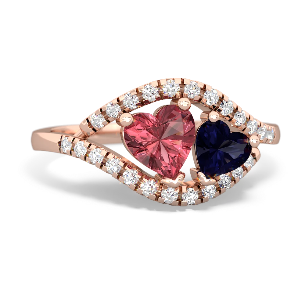 Pink Tourmaline Mother And Child 14K Rose Gold ring R3010