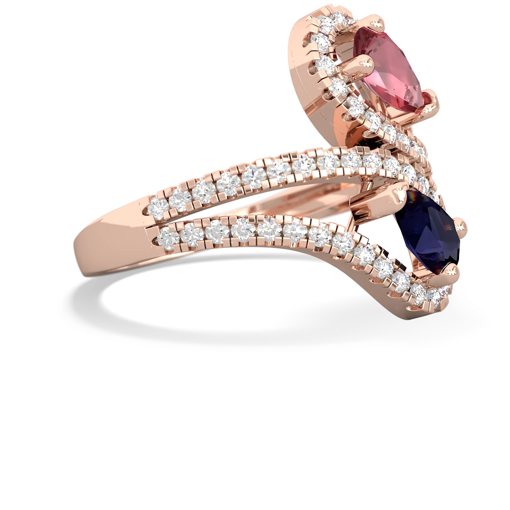 Pink Tourmaline Diamond Dazzler 14K Rose Gold ring R3000