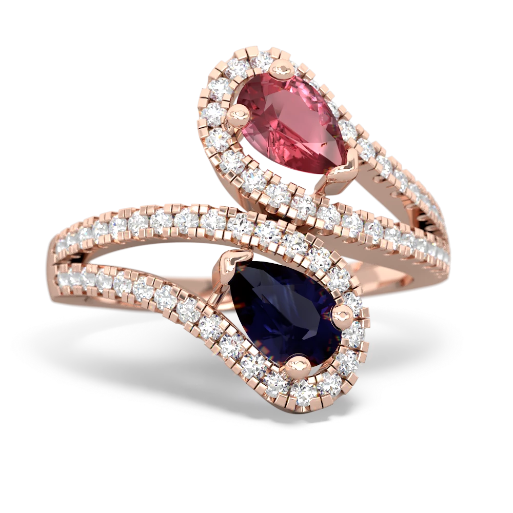 Pink Tourmaline Diamond Dazzler 14K Rose Gold ring R3000