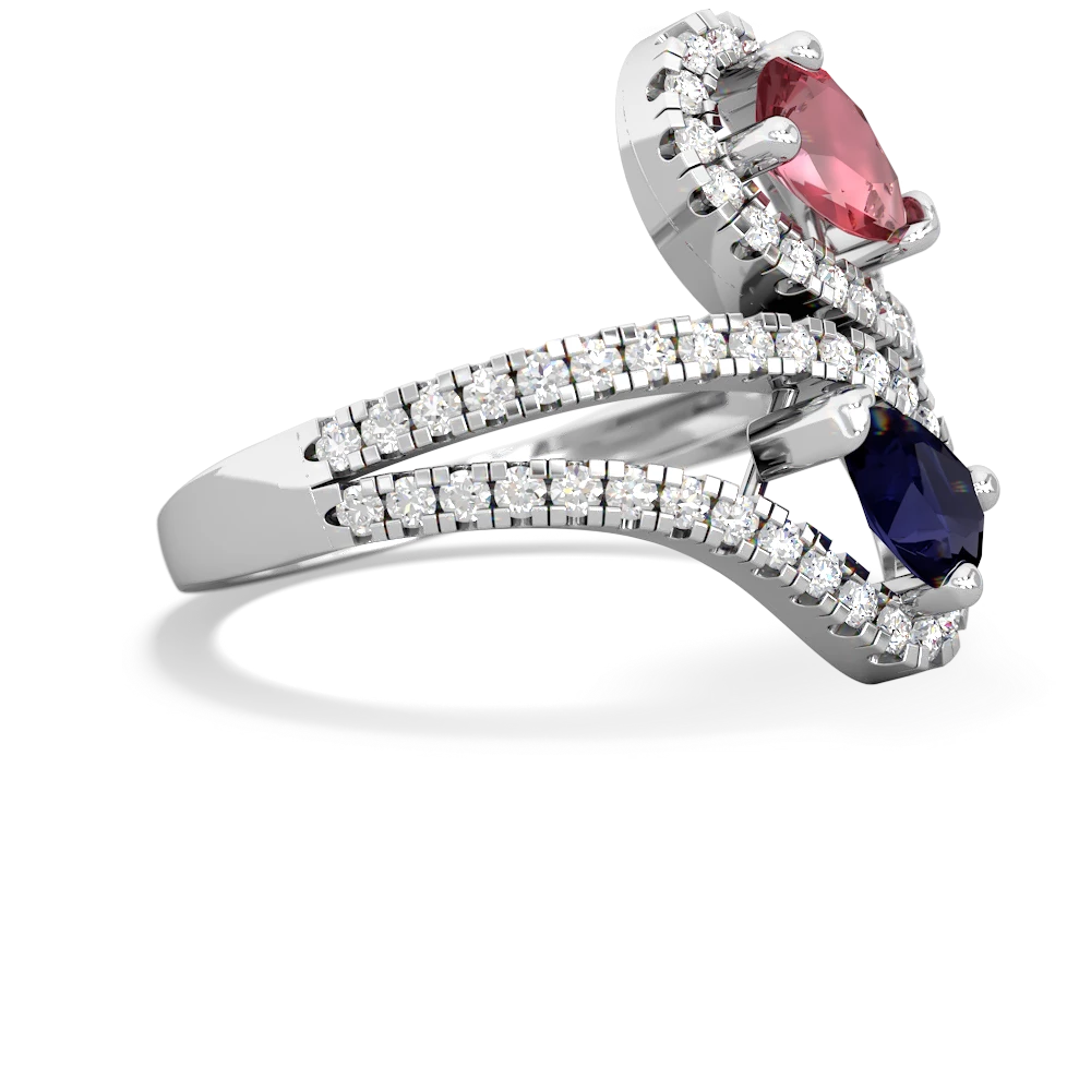 Pink Tourmaline Diamond Dazzler 14K White Gold ring R3000