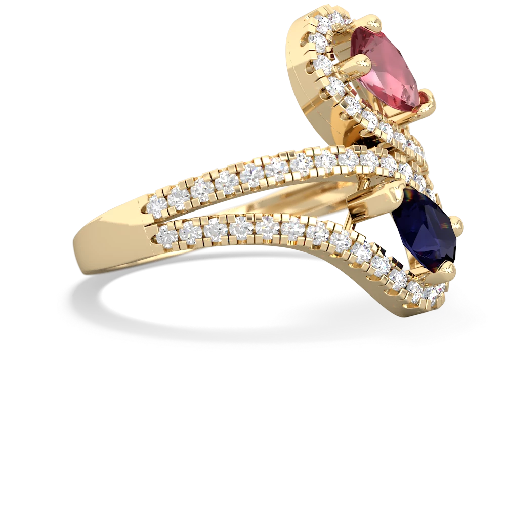 Pink Tourmaline Diamond Dazzler 14K Yellow Gold ring R3000