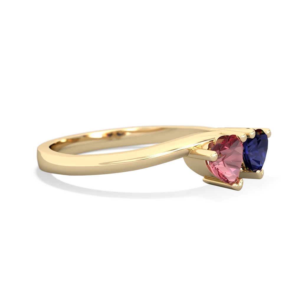 Pink Tourmaline Sweethearts 14K Yellow Gold ring R5260