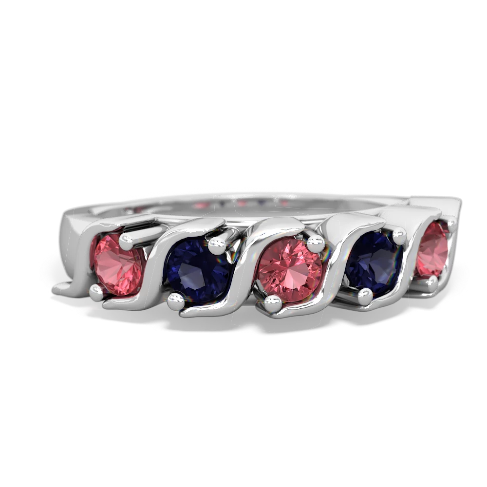 Pink Tourmaline Anniversary Band 14K White Gold ring R2089