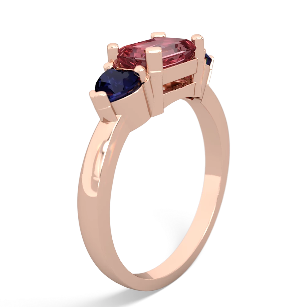 Pink Tourmaline Three Stone 14K Rose Gold ring R5235