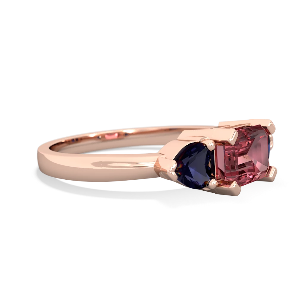 Pink Tourmaline Three Stone 14K Rose Gold ring R5235