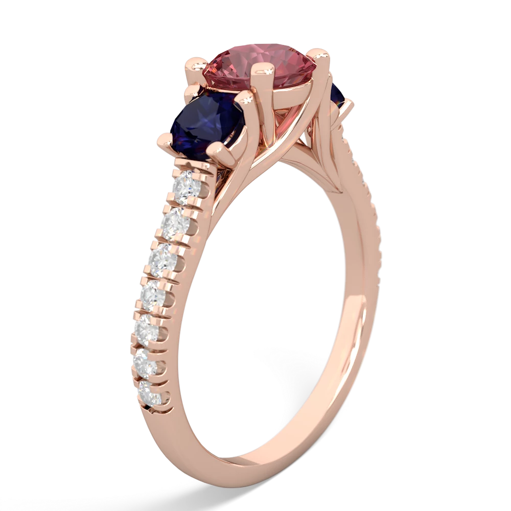 Pink Tourmaline Pave Trellis 14K Rose Gold ring R5500