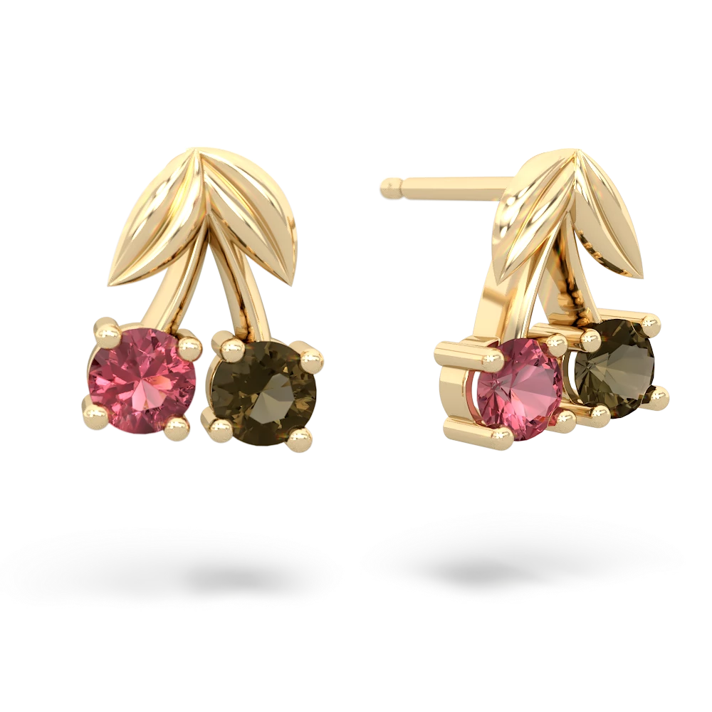 Pink Tourmaline Sweet Cherries 14K Yellow Gold earrings E7001