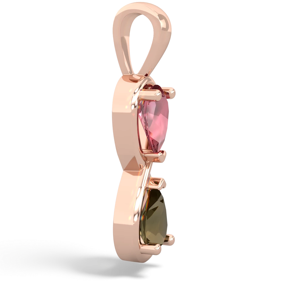 Pink Tourmaline Infinity 14K Rose Gold pendant P5050