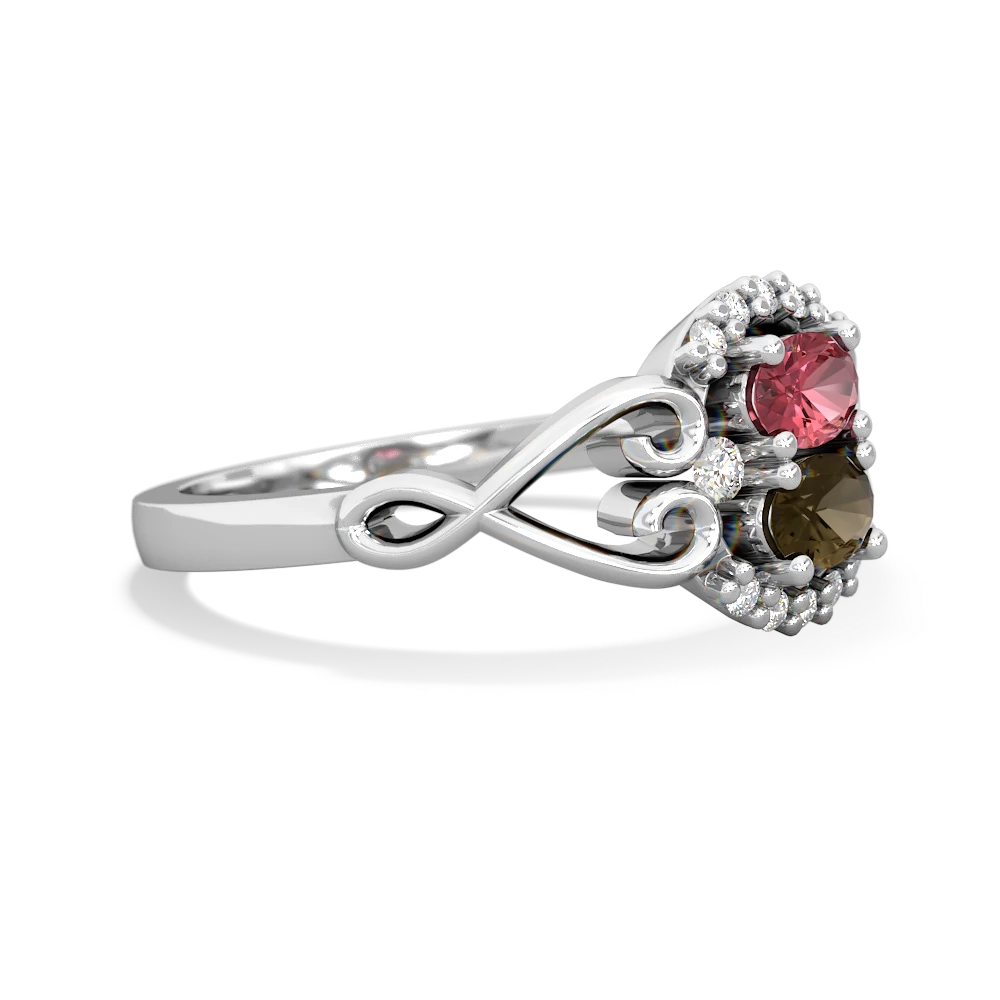 Pink Tourmaline Love Nest 14K White Gold ring R5860