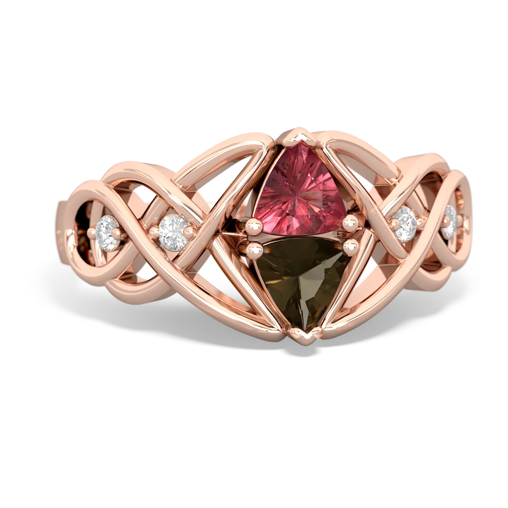 Pink Tourmaline Keepsake Celtic Knot 14K Rose Gold ring R5300