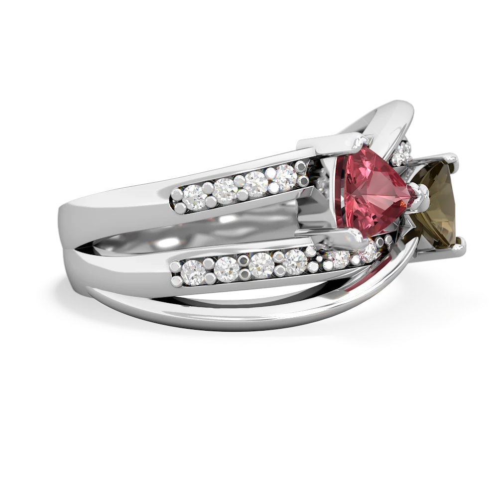 Pink Tourmaline Bowtie 14K White Gold ring R2360