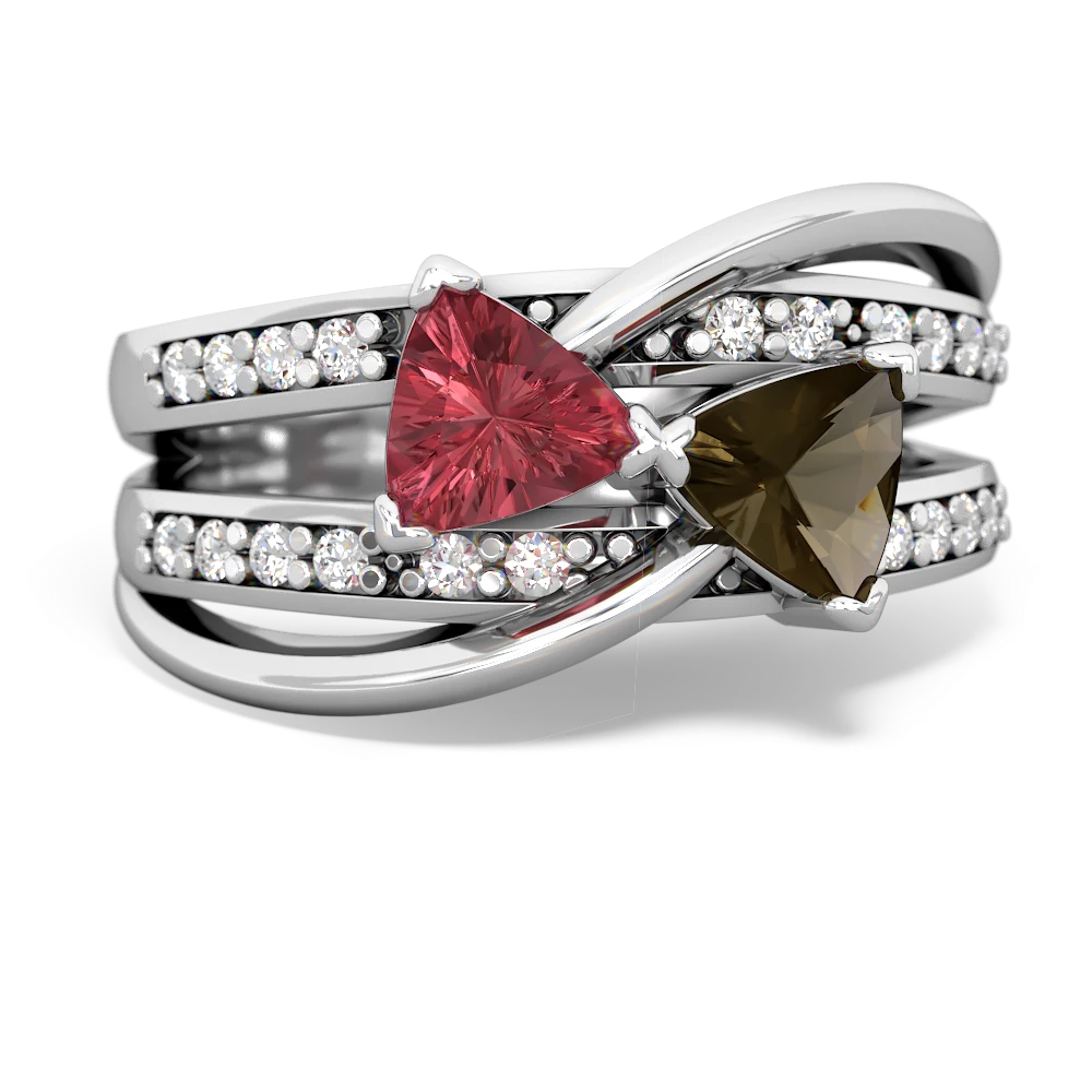 Pink Tourmaline Bowtie 14K White Gold ring R2360