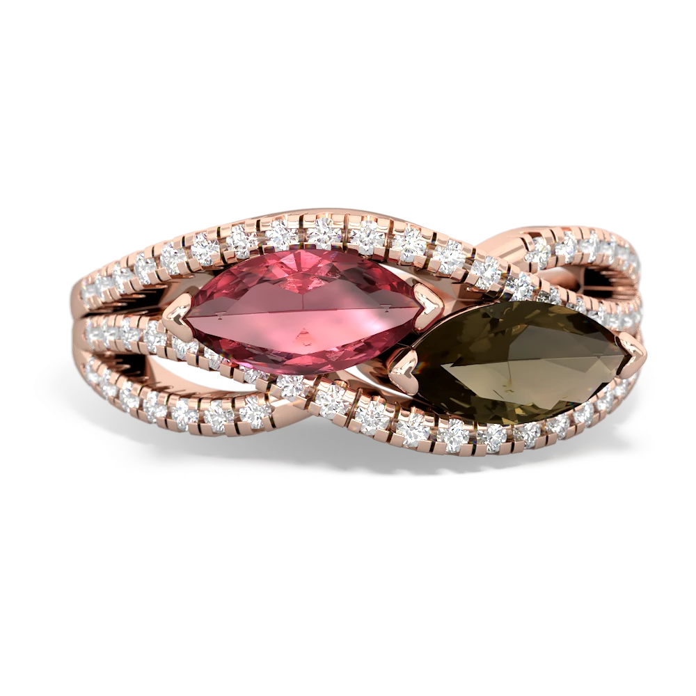 Pink Tourmaline Diamond Rivers 14K Rose Gold ring R3070