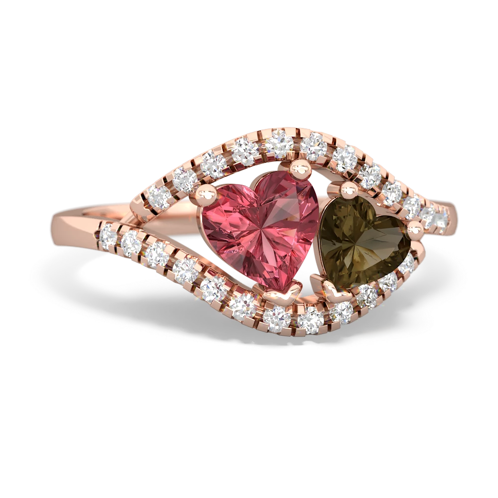 Pink Tourmaline Mother And Child 14K Rose Gold ring R3010