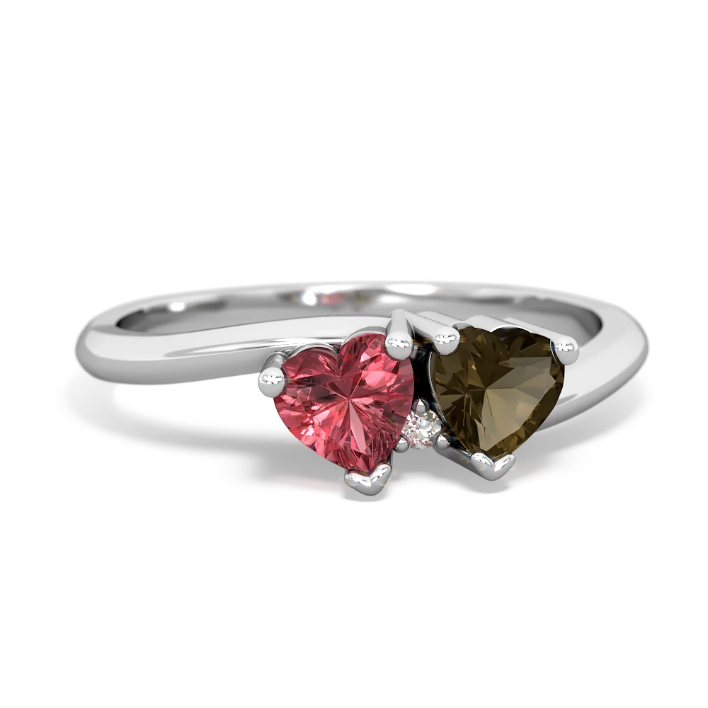 Pink Tourmaline Sweethearts 14K White Gold ring R5260