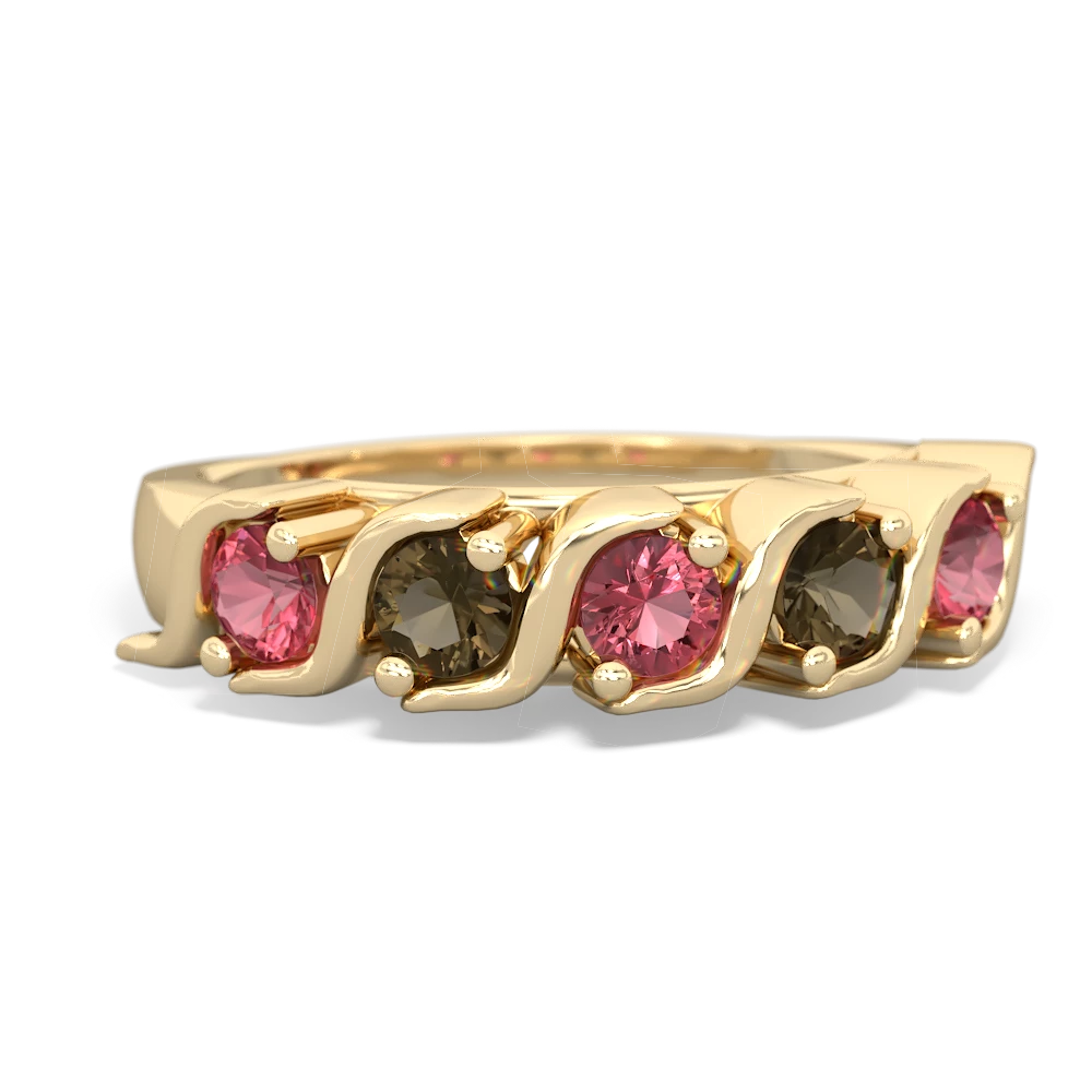 Pink Tourmaline Anniversary Band 14K Yellow Gold ring R2089