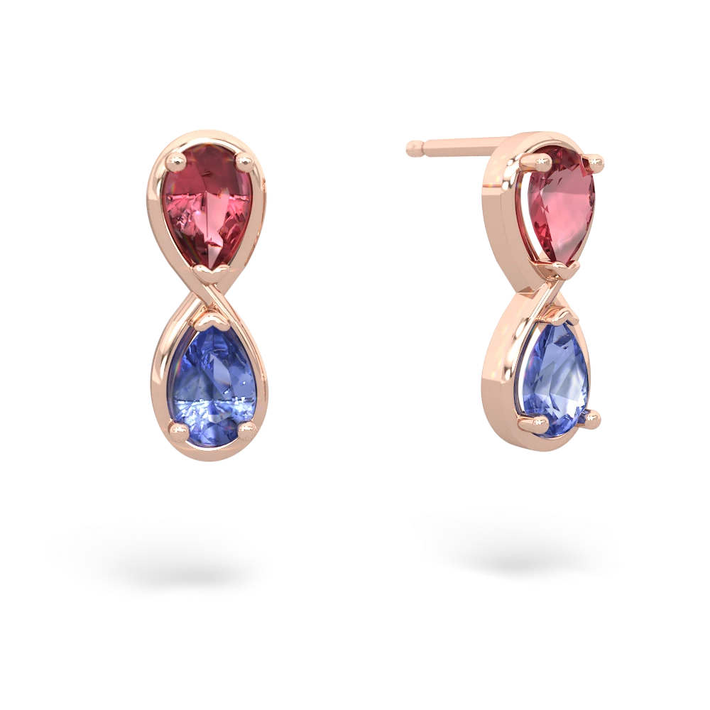 Pink Tourmaline Infinity 14K Rose Gold earrings E5050