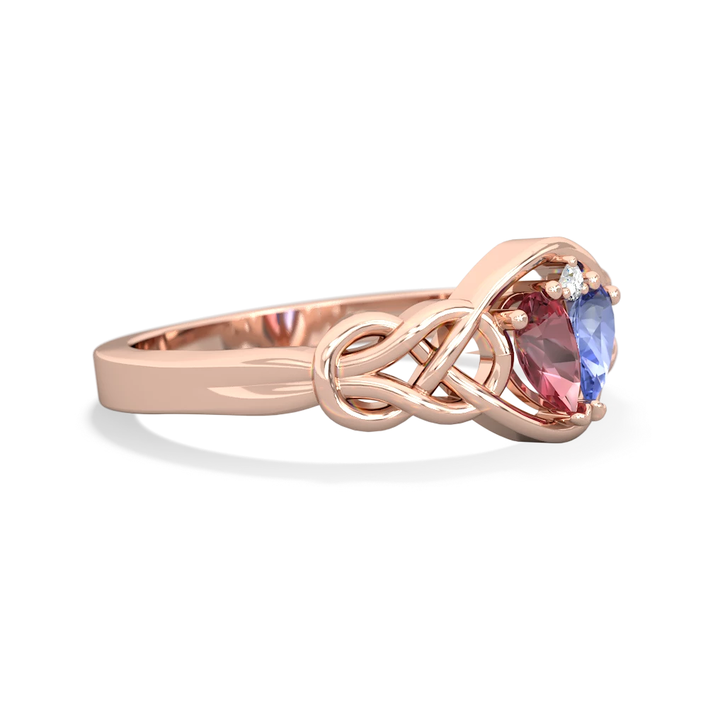 Pink Tourmaline Celtic Love Knot 14K Rose Gold ring R5420