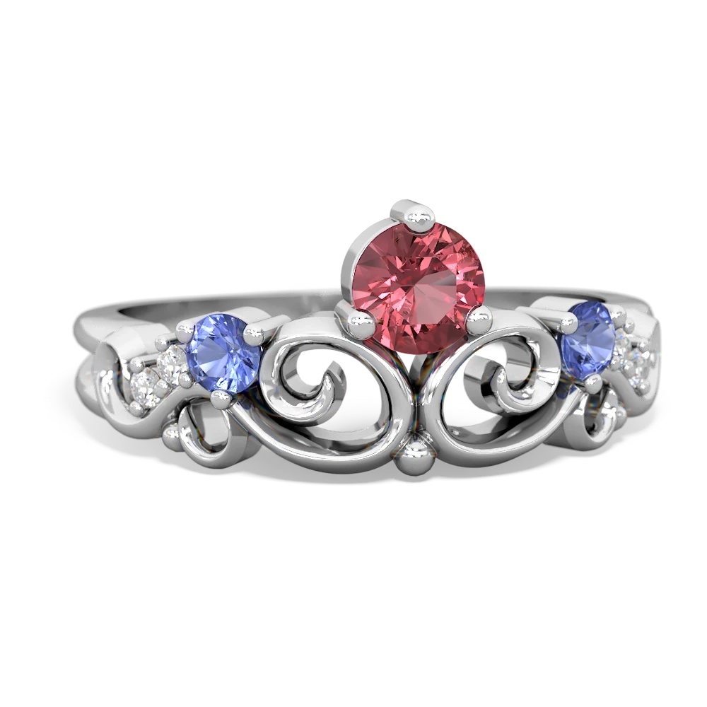 Pink Tourmaline Crown Keepsake 14K White Gold ring R5740