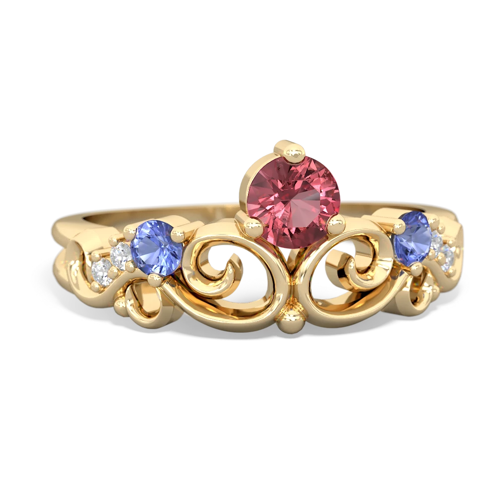 Pink Tourmaline Crown Keepsake 14K Yellow Gold ring R5740