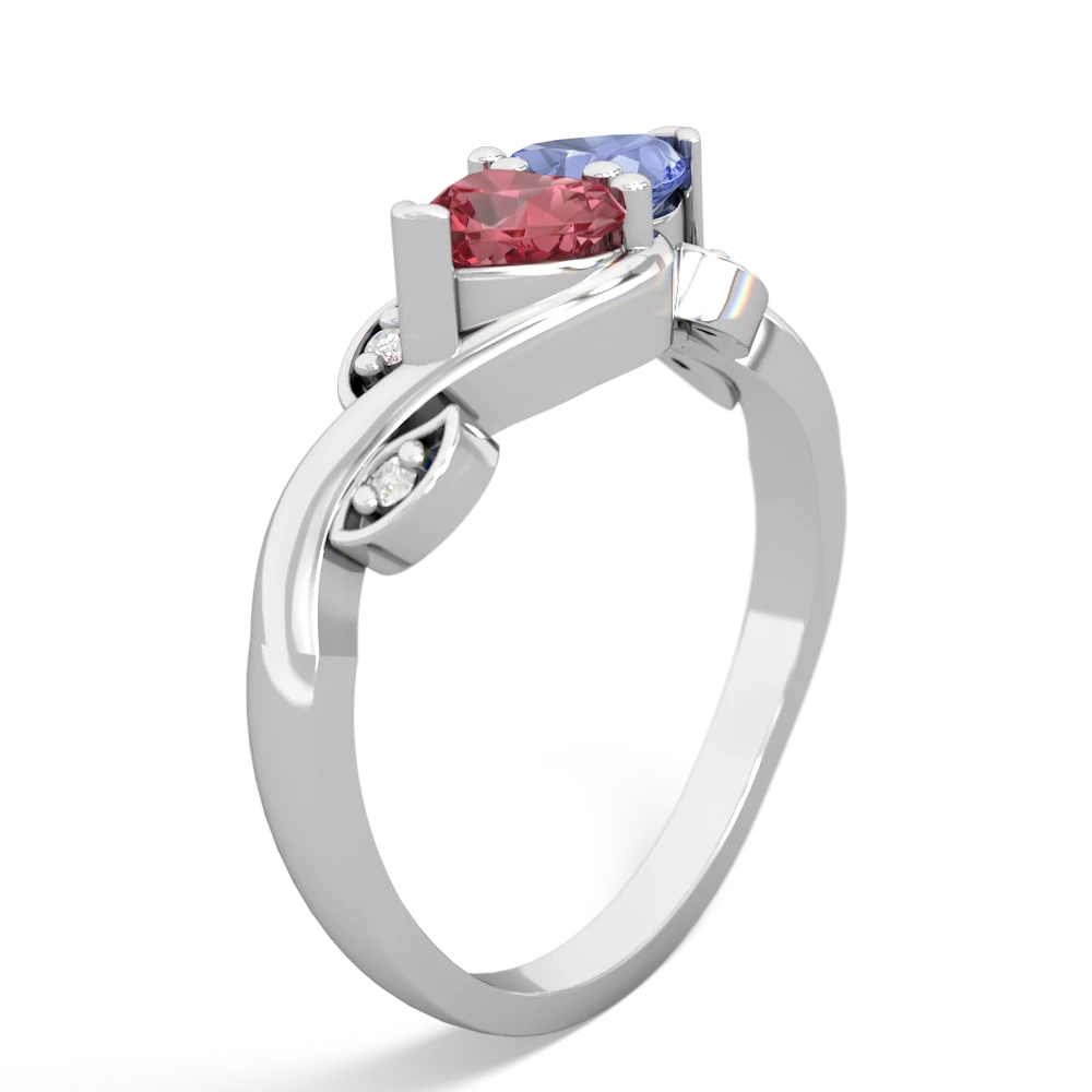 Pink Tourmaline Floral Elegance 14K White Gold ring R5790