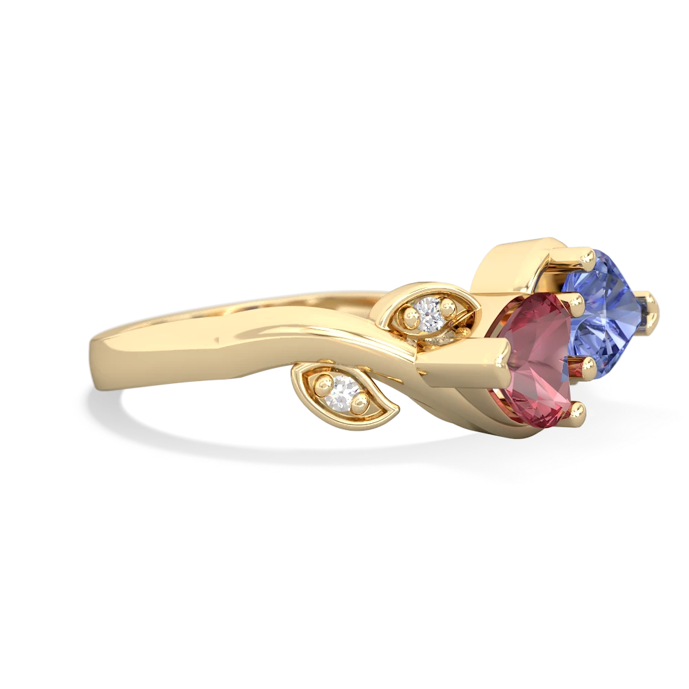 Pink Tourmaline Floral Elegance 14K Yellow Gold ring R5790